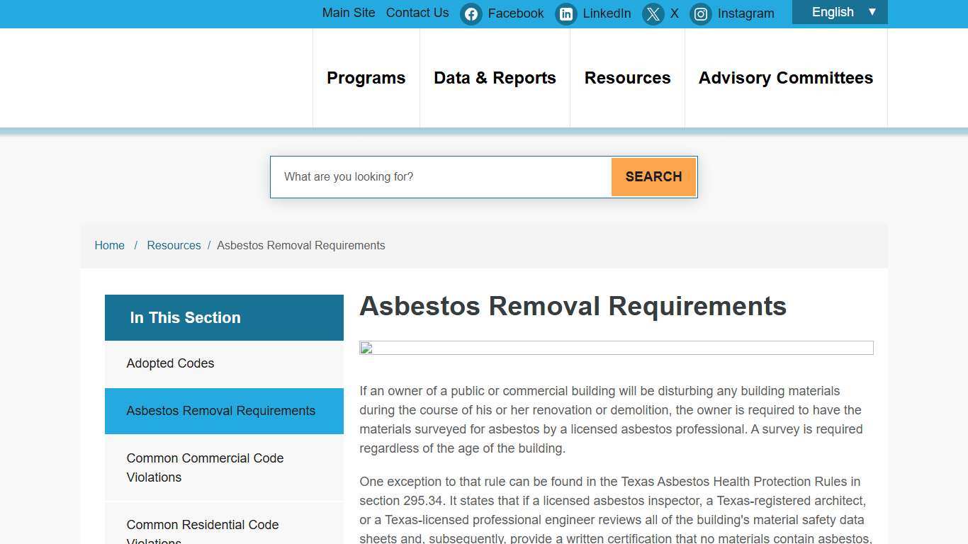 Asbestos Removal Requirements Development & Neighborhood Services